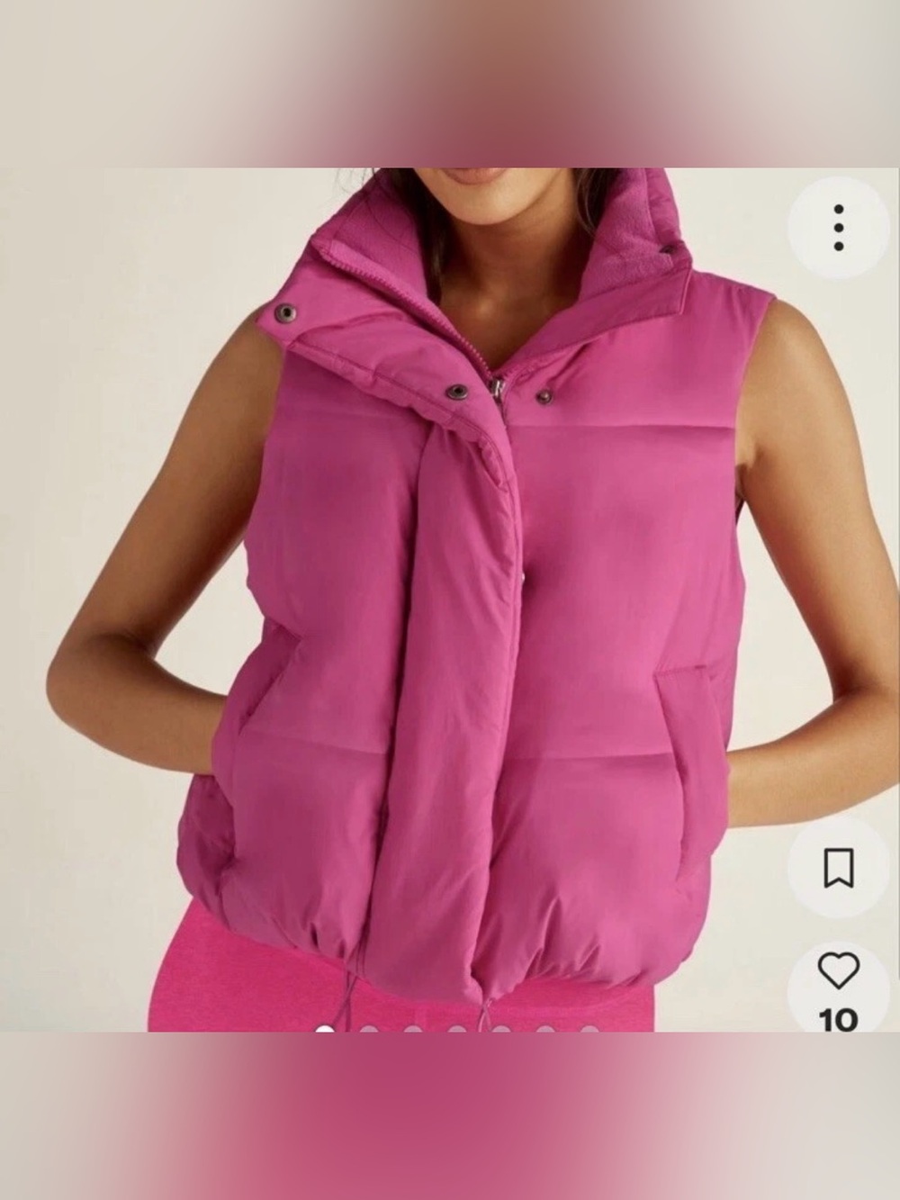 Beyond Yoga Womens Pink Rose Pillow Bubble Vest Size SMALL new - Picture 1 of 7